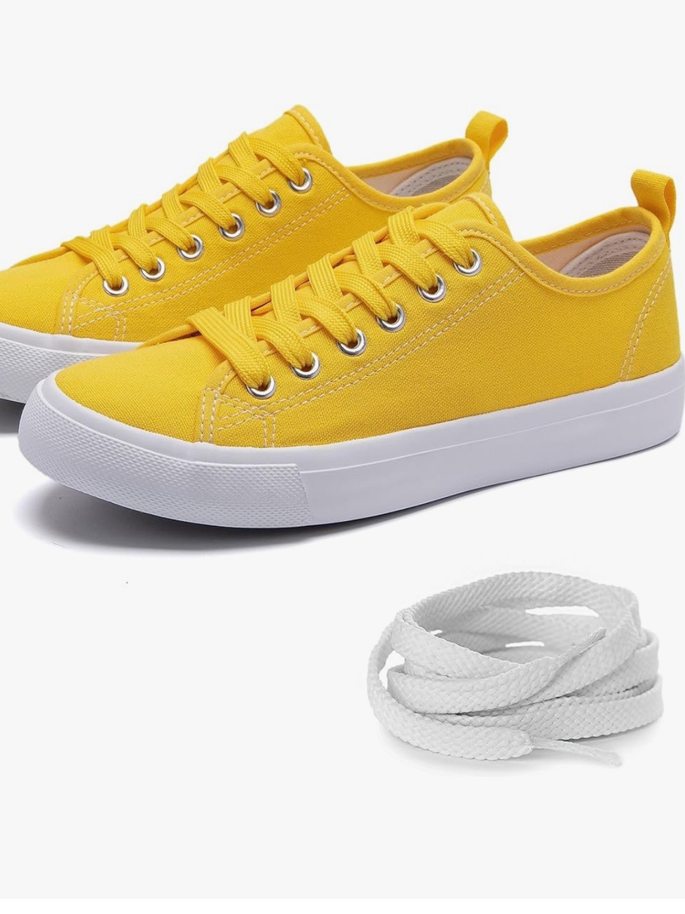 Sunny Yellow Canvas Sneakers Casual Low Top Summer Shoes Retro Sneakers
